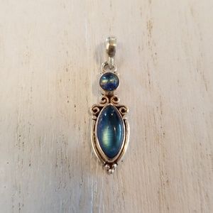 Petite Blue Rainbow Moonstone Pendant